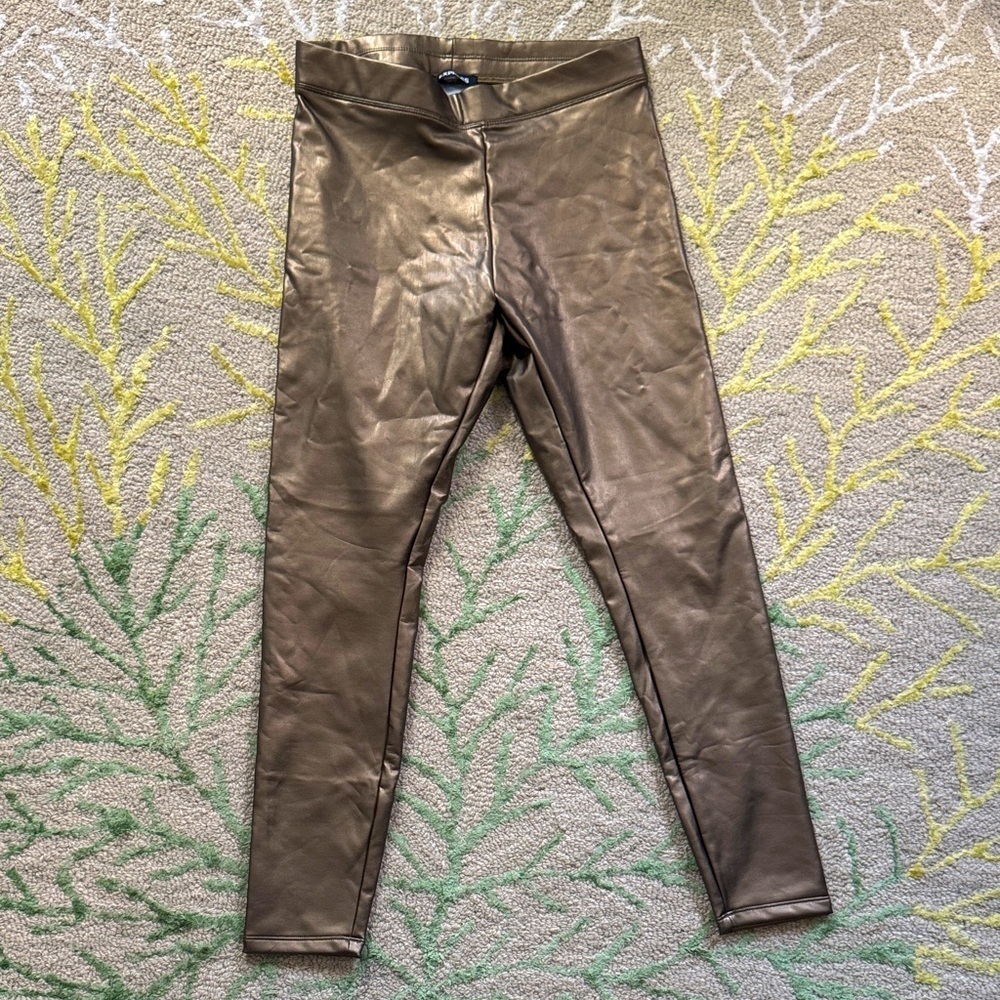 Express bronze gold thick leggings NWT SP